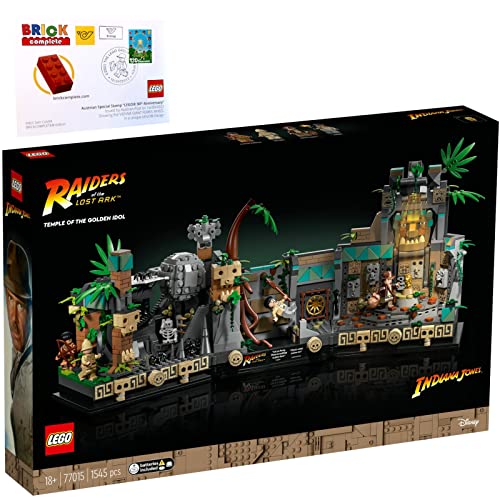 BRICKCOMPLETE Lego Indiana Jones Set: 77015 Tempel des goldenen Götzen & 1x FDC First Day Cover/Erstagsbrief mit Sonderstempel / 90 Jahre Lego Edition von BRICKCOMPLETE