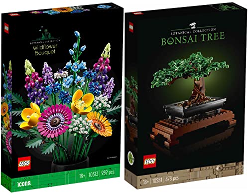 LEGO 2er Set: 10281 Bonsai Baum & 10313 Wildblumenstrauß von BRICKCOMPLETE