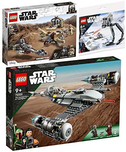 Lego 3er Set: 75325 Der N-1 Starfighter des Mandalorianers, 75299 Ärger auf Tatooine & 30495 at-ST Polybag von BRICKCOMPLETE