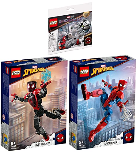 Lego 3er Set: 76225 Miles Morales Figur, 76226 Spider-Man Figur & 30443 Spider-Mans Brückenduell von BRICKCOMPLETE