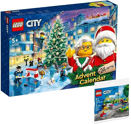 Lego City 2er Set: 60381 Lego City Adventskalender 2023 & 30588 Kinderspielplatz von BRICKCOMPLETE