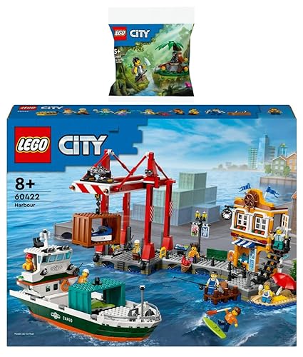 Lego City Set: 60422 Hafen mit Frachtschiff & 30665 Dschungelforscher mit Baby-Gorilla von BRICKCOMPLETE