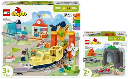 Lego DUPLO Eisenbahn Set: 10428 Große interaktive Eisenbahn & 10425 Eisenbahntunnel und Schienen – Erweiterungsset von BRICKCOMPLETE