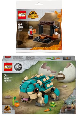 Lego Jurassic World Set: 76962 Baby Bumpy: Ankylosaurus & 30390 Dinosaurier-Markt Polybag von BRICKCOMPLETE