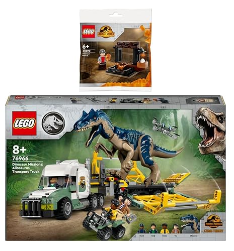 Lego Jurassic World Set: 76966 Dinosaurier-Missionen: Allosaurus-Transporter & 30390 Dinosaurier-Markt Polybag von BRICKCOMPLETE