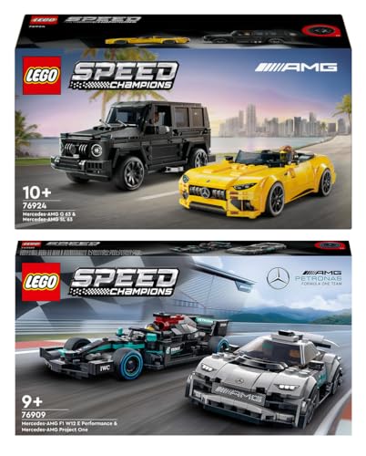 Lego Speed Champions Set: 76924 Mercedes-AMG G 63 & Mercedes-AMG SL 63 & 76909 Mercedes-AMG F1 W12 E Performance & Mercedes-AMG Project One von BRICKCOMPLETE