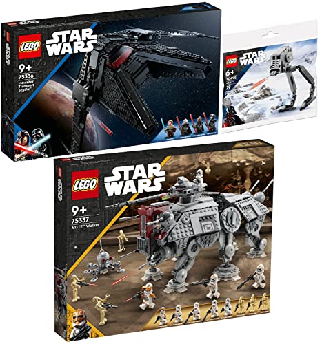 Lego Star Wars 3er Set: 75336 Die Scythe Transportschiff des Großinquisitors, 75337 at-TE Walker & 30495 at-ST Polybag von BRICKCOMPLETE