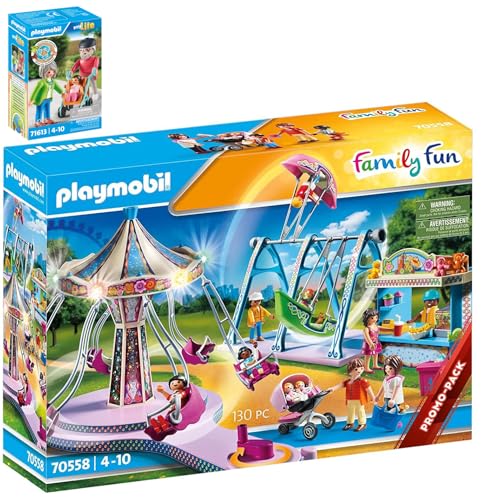 Playmobil 70558 Großer Vergnügungspark & P-71613 myLife Großeltern mit Baby von BRICKCOMPLETE