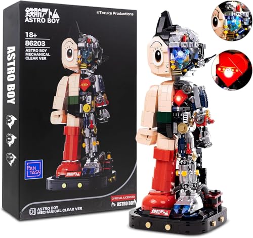 BRICKKK PANTASY Astro Boy Transparent Mecha Erwachsenen-Baukasten-Set, hochwertiges kreatives Konstruktionsspielzeug, ideal zum Sammeln und Ausstellen, Anime-Fans von BRICKKK