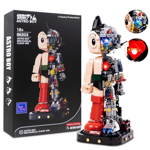 BRICKKK Pantasy Astro Boy Bauset, coole Bausets für Erwachsene, kreatives Sammlerstück-Modell für Zuhause oder Büro, Geburtstagsgeschenk für Jugendliche (1258 Teile) (Light Kit Edition) von BRICKKK