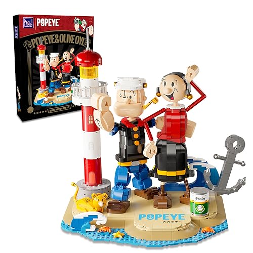 BRICKKK PANTASY Popeye Klemmbausteine Set Popeye Figure Klemmbausteine Set Erwachsene Bausteine Set Bausatz Figuren Art Cartoon Deko zu Hause Büro von BRICKKK