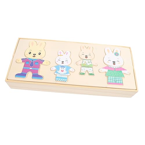 BRIGHTFUFU 1 Satz Ankleide-Puzzle Kinderspielzeug Rätsel Kinderrätsel Rätsel Pädagogische Puzzles Holzpuzzle Tier Puzzles Tierrätsel Zum Wechseln Der Kleidung Holzrätsel Holz von BRIGHTFUFU