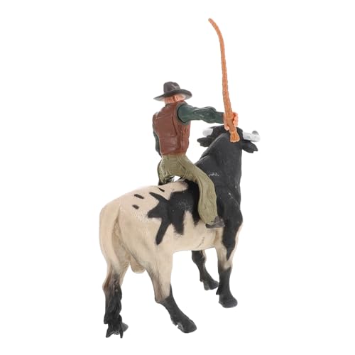 BRIGHTFUFU 1 Satz Cowboy-Modell Bullen Mit Reitern Stierkampf-modellornament Bullenhandwerk Bullenmodell Spanische Stierstatue Cowboy-actionfigur Realistisch Stier-Statue Bullenreiter Harz von BRIGHTFUFU