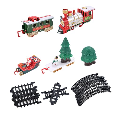 BRIGHTFUFU 1 Satz Ferienzug Modell Herumtrainieren Santa-Zug-Eisenbahn Weihnachtszug Mit Gleis Urlaub Zug Weihnachtsdekoration Weihnachtszug Spielzeug Lokomotive Motorzug Plastik von BRIGHTFUFU