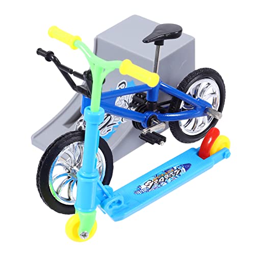 BRIGHTFUFU 1 Satz Fingerrad Minispielzeug für Kinder zusammenklappbares Rollerspielzeug Finger Skateboard Set Finger Scooter Fahrrad Spielzeug Finger-Scooter-Spielzeug Plastik Blue von BRIGHTFUFU