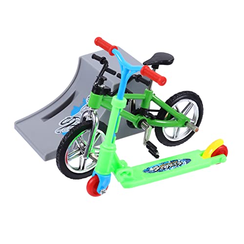 BRIGHTFUFU 1 Satz Fingerrad Roller Für Kinder Spielzeug Finger-Skateboard-Park Fahrrad Heimtrainer Kidcraft-spielset Mini-Skateboards Park-kit Finger Faltbarer Roller Aluminiumlegierung Green von BRIGHTFUFU