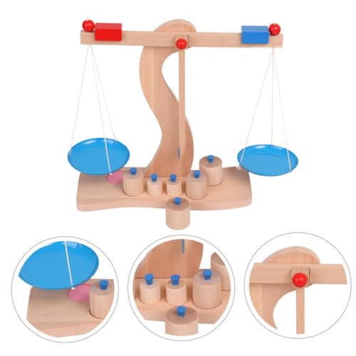 BRIGHTFUFU 1 Satz Hölzerne Digitale Waage Balancespielzeug Waage- Lernspielzeug Holzwaage Kreatives Holzwaage Holzspielzeug balancieren pädagogisches Balkenwaage von BRIGHTFUFU