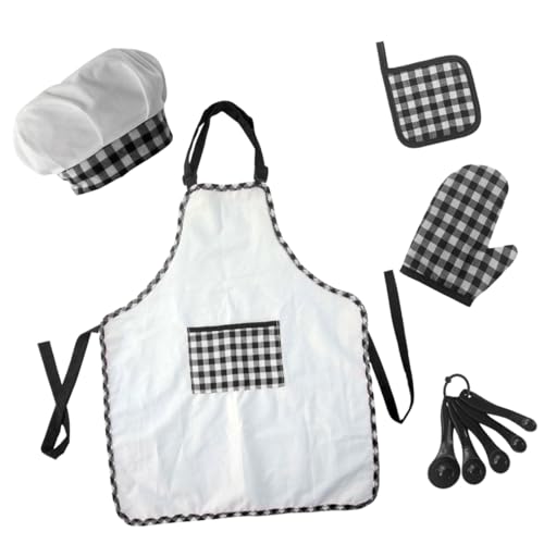 BRIGHTFUFU Kinder-kochschürze Und Kochmütze Set 5-teilig Für Kleinkinder Zum Backen Zu Hause von BRIGHTFUFU