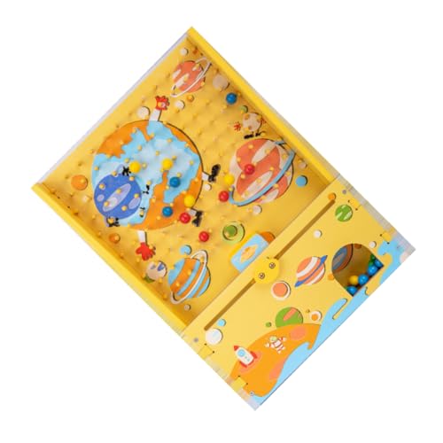 BRIGHTFUFU 1 Satz Kugelfänger Aus Holz Catcher-spielautomat Lustiges Spiel Kindergeschenk Schnelles Hingucker-Spiel Pädagogisches Auge-Hand-koordinationsspielzeug Hölzern Yellow von BRIGHTFUFU