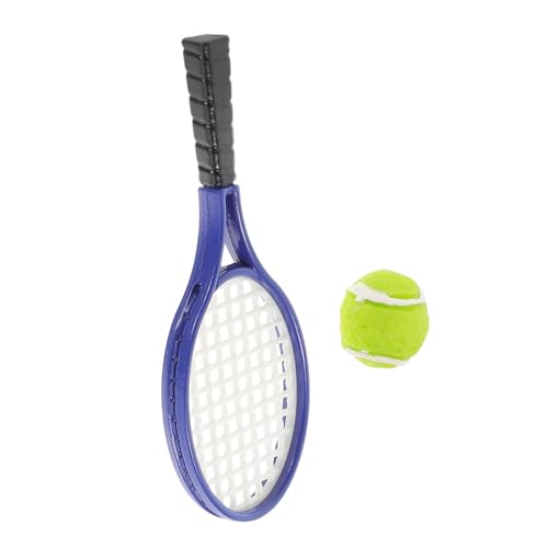 BRIGHTFUFU 1 Satz Mini-Tennisschläger Spielzeug 1:12 Mini-Tennisball und Schläger Tennisschläger Dekoration Fotografie Requisiten Werkzeugmodell Fotografie-Requisiten Miniatur-Dinge Harz von BRIGHTFUFU