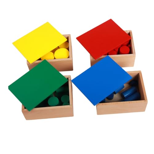 BRIGHTFUFU 1 Satz Puzzle-sensorische Lehrmittel Spielzeug pädagogisches Vorschulspielzeug kindererziehung aufklärung Kinder sensorisches Spielzeug kreatives Zylinderspielzeug hölzern von BRIGHTFUFU