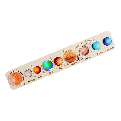 BRIGHTFUFU 1 Satz Sonnensystem-Puzzle Planeten entsprechen Sonnensystem- für 3-5 Puzzle- für Weltraumspielzeug für 3-5 Solarsystem-Kit hölzern von BRIGHTFUFU