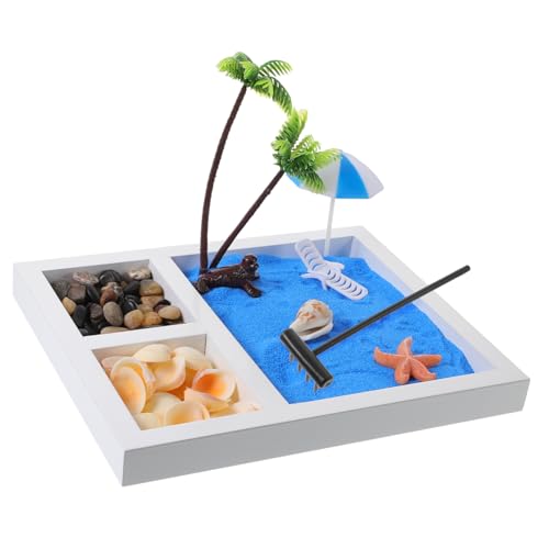 BRIGHTFUFU 1 Satz mikrolandschaft fleab Hausdekoration Mini-Zen-Sandstrand für den Schreibtisch Japanisches Zen-Gartenzubehör Sandkasten-Dekor Desktop-Schmuck Natürliche Schalentiere von BRIGHTFUFU