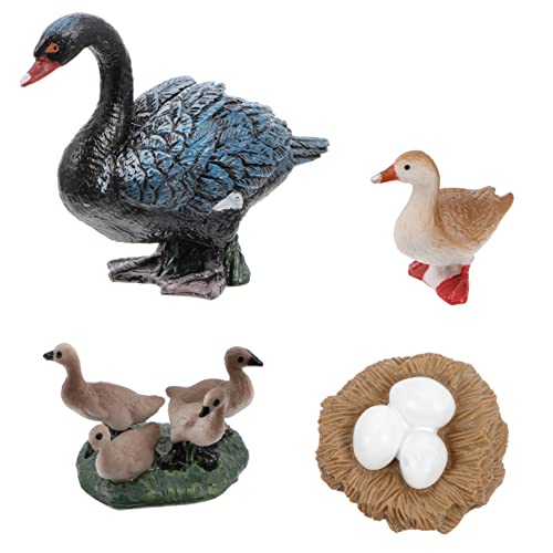 BRIGHTFUFU 1 Schwarzes Schwanenmodell Erleuchtungsspielzeug Für Kinder Tierisches Wachstumsmodell Schwan-Display-Modelle Simulation Schwan Ornamente Kinderspielzeug Schwan-skulptur Plastik von BRIGHTFUFU