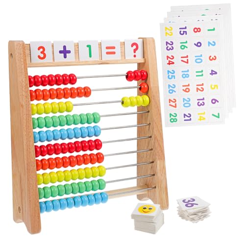 BRIGHTFUFU 1 Set Abakus Lernspielzeug Für Mathe Lehrmittel Mit 110 Zahlenkarten Ideales Werkzeug Zur Frühkindlichen Mathematikförderung Und Zähltraining von BRIGHTFUFU