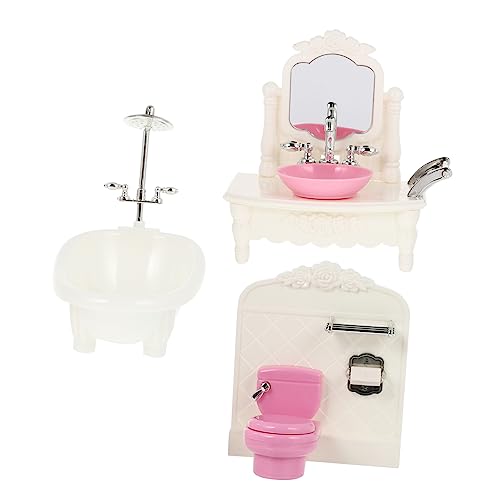 BRIGHTFUFU 1 Set Badezimmermodell Aus Kunststoff Miniatur Badezimmer Dekoration Mini Hausornament Für Kinder Spielzeug Zufälligen Farben Ideal Für Kreative Rollenspiele Und von BRIGHTFUFU