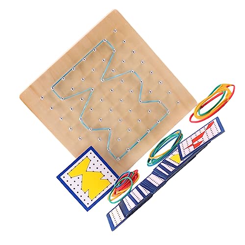 BRIGHTFUFU Lernspielzeug 1 Set Geoboard Pegboard Nagelbrett Für Jungen Und Mädchen Im Vorschulalter Mathematik Geometrielernen von BRIGHTFUFU