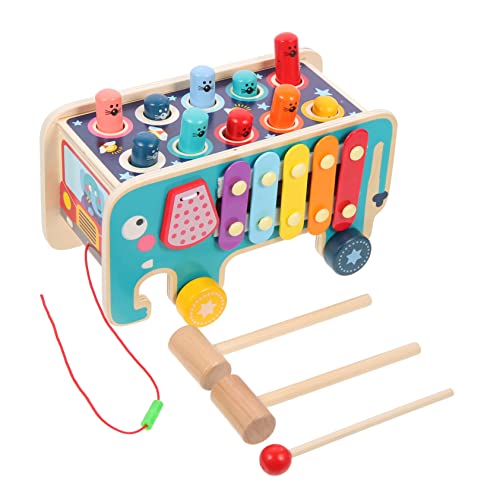 BRIGHTFUFU 1 Set Holzhammer Schlagspielzeug Xylophon Pädagogisches Lernspielzeug Für Hand Augen Koordination Hammerspiel Für Kinder Spielzeugkiste Inklusive Buntes Holzspielzeug Für von BRIGHTFUFU