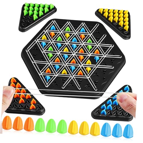 BRIGHTFUFU 1 Set Kette Dreieck Schachspiel Iq Spiel Strategisches Dreieck Schach Brettspiel Familie Nacht Multiplayer Schach Dreieck Spiel von BRIGHTFUFU