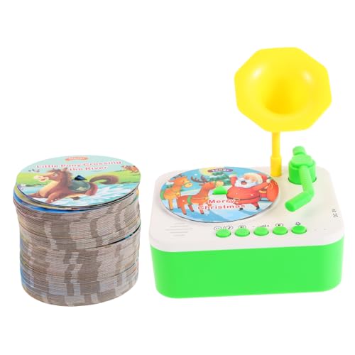 BRIGHTFUFU 1 Set Kleinkind-Phonograph-Plattenspieler Mit Geschichten- Und Musikfunktion, Musikspielzeug Für Kinder, Kindheitsmusik-hörspielzeug Mit Lernkarten von BRIGHTFUFU