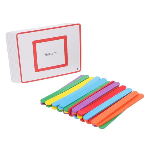 BRIGHTFUFU 1 Set Logik Stick Passende Spiele Feinmotorik Spiele Große Bastelstäbe Bastelbedarf Holzstäbe Zum Basteln Holz Bastelstäbe Kleinkind Montessori Spielzeug Holz Montessori von BRIGHTFUFU