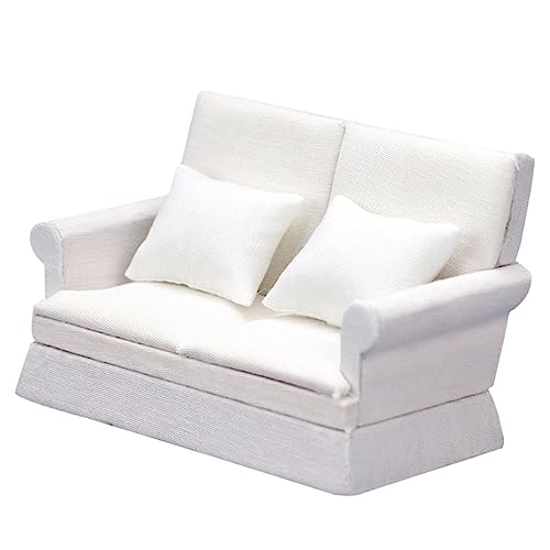 BRIGHTFUFU 1 Set Miniatur Sofa öbel Für Puppenhaus Weiße Couch Für Miniatur Wohnzimmer Dekoration Puppenhaus Zubehör Für Kreative Szenen von BRIGHTFUFU