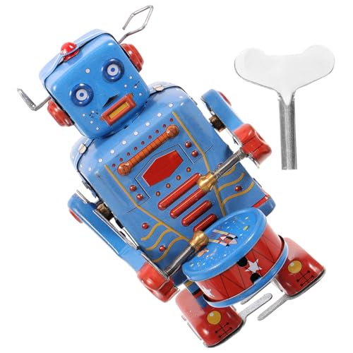 BRIGHTFUFU 1 Stück Vintage Uhrwerk Trommelroboter Spielzeug Aus Weißblech Nostalgisches Aufziehspielzeug Für Kinder Ideal Für Sammler Und Kindheitserinnerung von BRIGHTFUFU