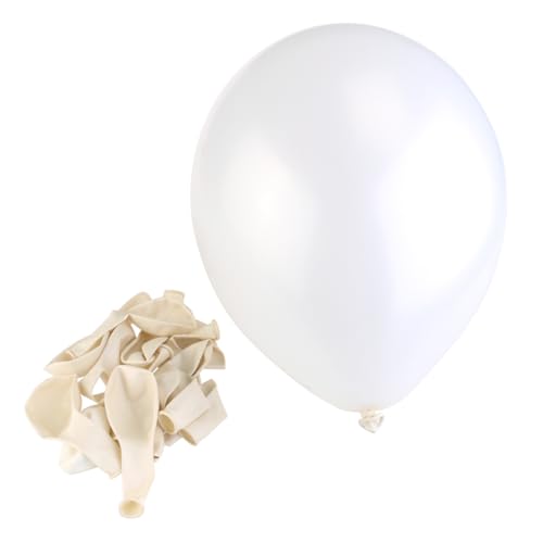 BRIGHTFUFU 100 Stück 10 Zoll Latexballons Weiß Perfekt Für Party Und Hochzeitsdekoration Leichte Luftballons Für Kindergeburtstage Und Feiern Ideal Für Kreative Dekoideen von BRIGHTFUFU