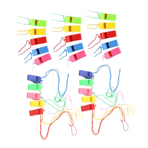 BRIGHTFUFU 100 Stück Bunte Kunststoffpfeifen mit Umhängeband Mehrzweck trillerpfeifen für Training Sport Rennen und Farbenfrohe Schiedsrichter Anfeuerungspfeifen für Wettkämpfe und Partys BRIGHTFUFU 100 Stück Bunte Kunststoffpfeifen mit Umhängeband Mehrzweck trillerpfeifen für Training Sport Rennen und Farbenfrohe Schiedsrichter Anfeuerungspfeifen für Wettkämpfe und Partys von BRIGHTFUFU