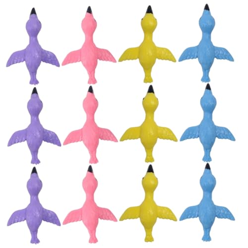 BRIGHTFUFU 12 Stück Flamingo Fingerspielzeug Lustiges Sling Shot Für Ideales Fidget Toy Für Partys Und Geburtstagsfeiern Fördert Motorik Und Kreativität von BRIGHTFUFU