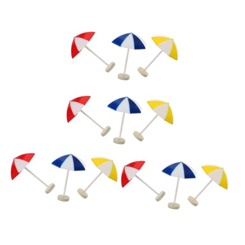 BRIGHTFUFU 12 Stück Teiliges Miniatur Strand Sonnenschirm Puppenhaus Dekoration Wetterfeste Micro Landschafts deko Vielseitige Mini Sonnenschirme in Rot Blau und Gelb Kindersicher und BRIGHTFUFU 12 Stück Teiliges Miniatur Strand Sonnenschirm Puppenhaus Dekoration Wetterfeste Micro Landschafts deko Vielseitige Mini Sonnenschirme in Rot Blau und Gelb Kindersicher und von BRIGHTFUFU