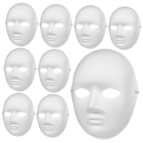 BRIGHTFUFU 12 Stück Teiliges Weiße Papiermaske für Erwachsene DIY Vollgesichts Halloween Masken Langlebig Elastisch Unisex für Kostüm und Maskenbälle Hip Hop und Cosplay BRIGHTFUFU 12 Stück Teiliges Weiße Papiermaske für Erwachsene DIY Vollgesichts Halloween Masken Langlebig Elastisch Unisex für Kostüm und Maskenbälle Hip Hop und Cosplay von BRIGHTFUFU