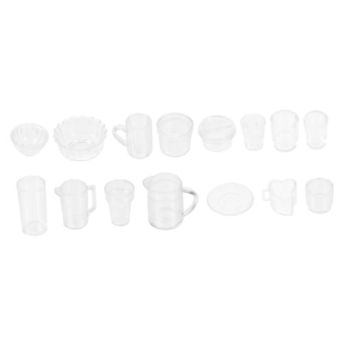 BRIGHTFUFU 15 Stück Puppenhaus Zubehör Transparente Miniatur tassen und Besteck Geeignet für Spielküche und Kreative Dekoration BRIGHTFUFU 15 Stück Puppenhaus Zubehör Transparente Miniatur tassen und Besteck Geeignet für Spielküche und Kreative Dekoration von BRIGHTFUFU