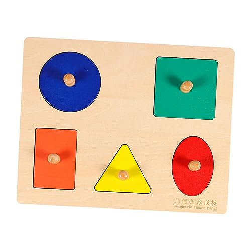 BRIGHTFUFU 1Satz Holzform Puzzle Geometrische Formen Montessori Lernspielzeug Für Junge Mädchen Und Kleinkinder Frühe Entwicklung Fördert Feinmotorik Und Problemlösungsfähigkeiten von BRIGHTFUFU