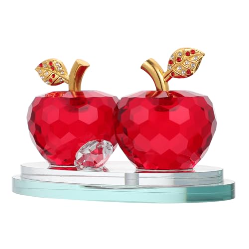 BRIGHTFUFU 1stk Kristall-Apfel-Ornament Apfelfigur Basteln Fruchtornament Briefbeschwerer Apfelfiguren Dekor Für Auto Regaldekor Apfelstatue Wohnkultur Aus Künstlichen Früchten Auto-dekor Rot von BRIGHTFUFU