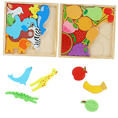 BRIGHTFUFU 2 Boxen Holzpuzzle Lernspielzeug Für Pädagogisches Schiebe Puzzle Für Kleinkinder Fördert Die Motorik Und Kreativität Ideal Für Jungen Und ädchen von BRIGHTFUFU