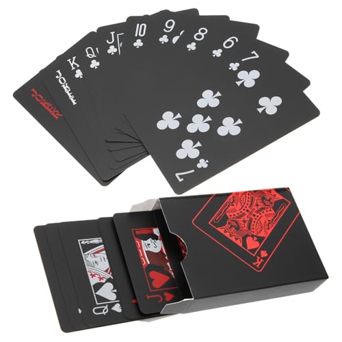 BRIGHTFUFU 2 Kartons Tischspiel Schwarze Spielkarten wasserdichte Spielkarten Coole Spielkarten Kartenspiel plastikkarten unterhaltungsspiele Board Game partyspiele Brettspiele- Poker von BRIGHTFUFU