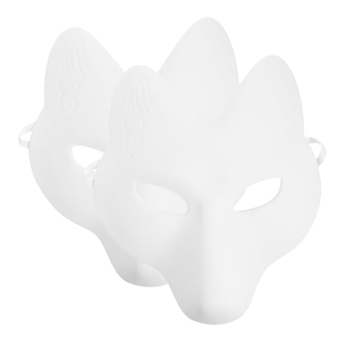 BRIGHTFUFU Halloween Unbemaltes Tiermasken-set 2-tlg. Maske Blankomaske für Erwachsene Jungen und Mädchen Teenager Maskerade von BRIGHTFUFU