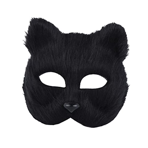 BRIGHTFUFU 2 Stück Halloween Kreative Cosplay Tiermasken Lustige Performance Requisiten Für Partys Schwarz Perfekt Für Kostüme Und Maskenbälle von BRIGHTFUFU