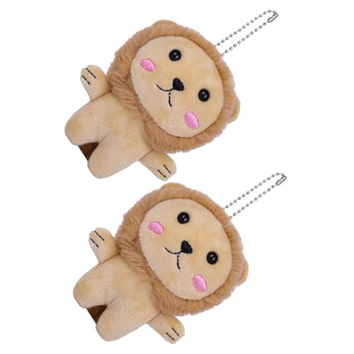 BRIGHTFUFU 2 Stück Lionet Schlüsselanhänger Kinder Plüschspielzeug Puppe Anhänger Weiche Tierfiguren Dekoration Ideal Für Rucksäcke Und Schlüssel Geschenkidee Für Kinder von BRIGHTFUFU